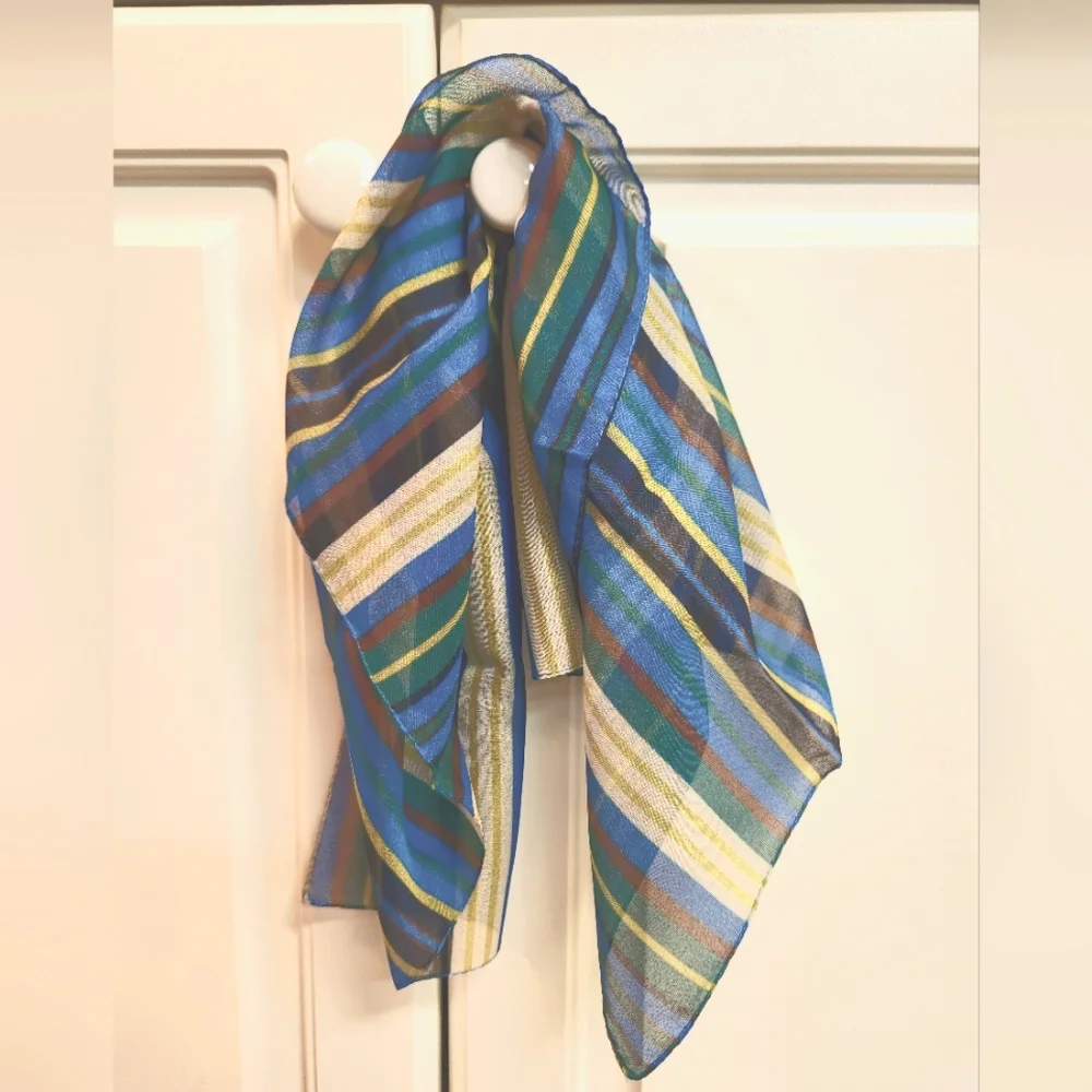Anthropologie Mod Stripe Silk Neck Scarf